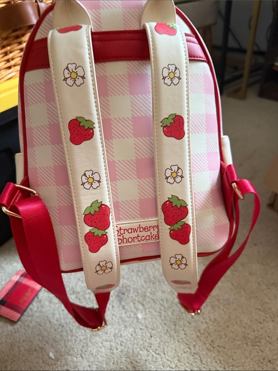 Loungefly Pink White Strawberry Patch Mini Backpack main image 4